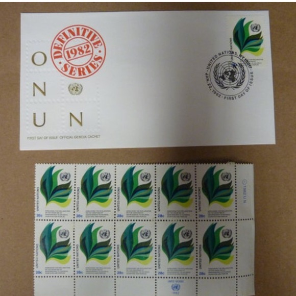 60 Stamps 1982 First Day of Issue United Nations Geneva Cachet Definitive Series - Picture 2 of 10